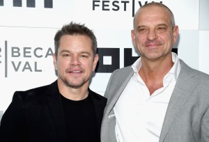 Producer Matt Damon (L) and director Nenad Cicin-Sain attend the 2023 Tribeca Festival opening night screening of