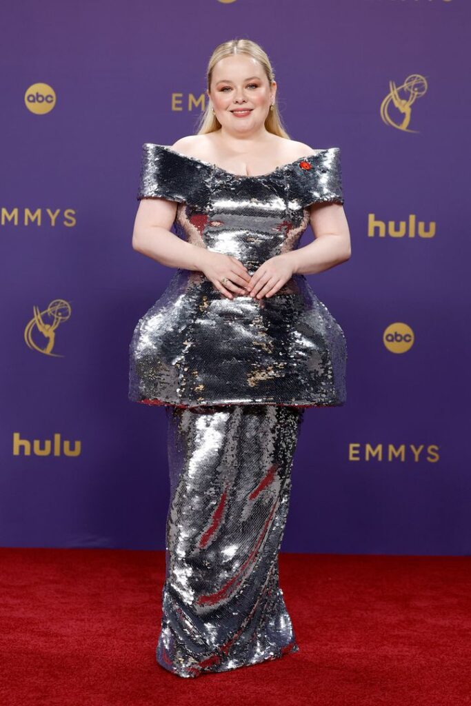 Nicola Coughlan in the press room at the 76th Primetime Emmy Awards on Sunday in Los Angeles.