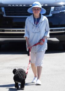 Sally Field was spotted taking her dog for a walk in Los Angeles