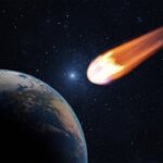 asteroid flying in space towards Earth