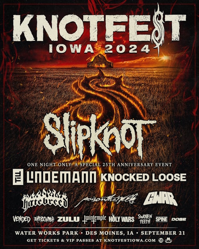 SLIPKNOT's Performance At 2024 KNOTFEST IOWA Cut Short Due To Severe Weather