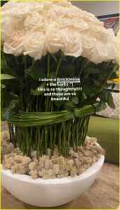 Sabrina Carpenter's photo of flowers from Nicki Minaj