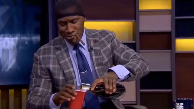 shannon sharpe pouring cognac on undisputed