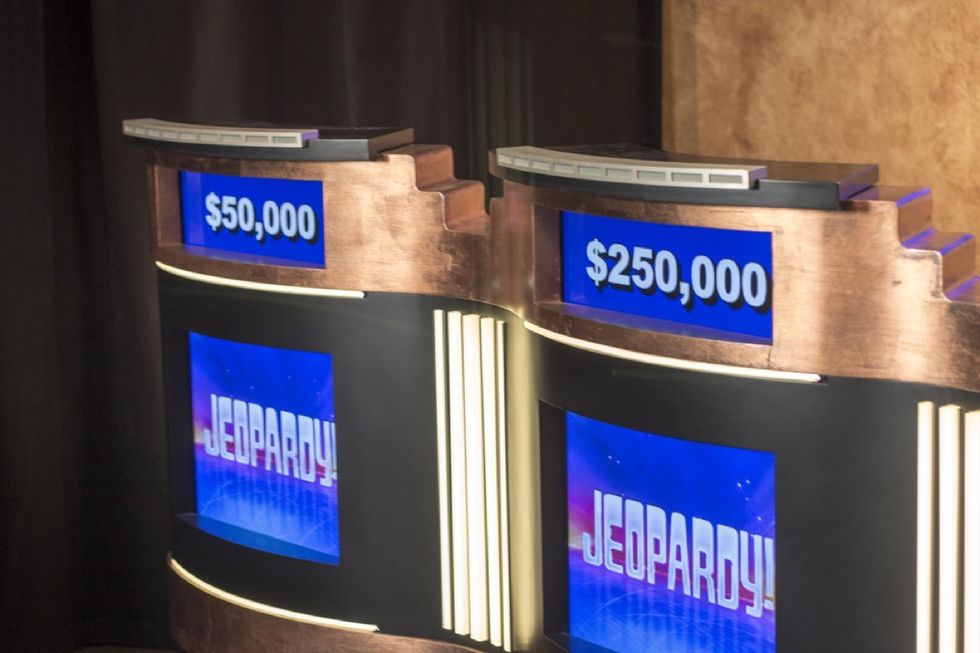 Jeopardy! podiums on set