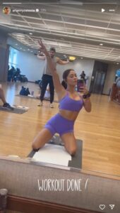 UFC Star Arianny Celeste in Two-Piece Workout Gear Says "Workout Done"