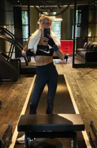 Victoria Beckham shared a selfie from her home gym today