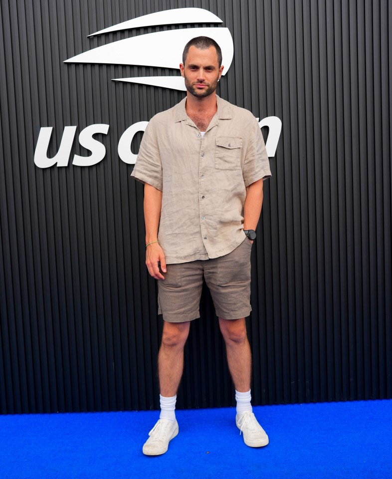 Penn Badgley is seen at the Women’s Final between Sabalenka vs. Pegula on Day 13 of the 2024 US Open on September 7