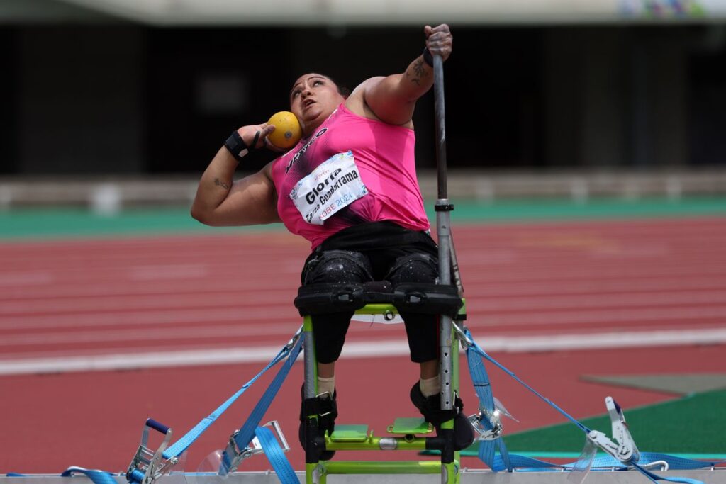 Gloria Zarza Guadarrama of Mexico competes in the Women's Shot Put F54 Final