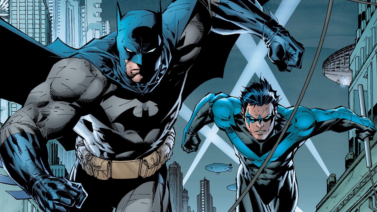 Batman and Nightwing, as drawn by Jim Lee.