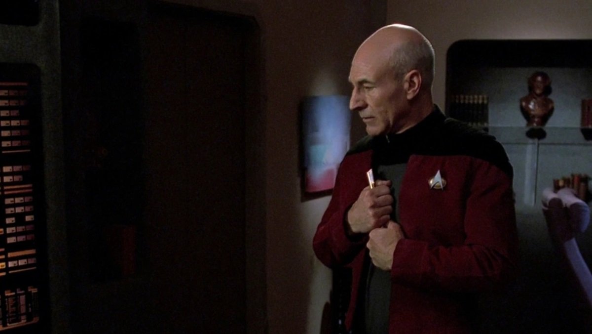 Picard clutches his flute from his other life in the TNG episode The Inner Light.