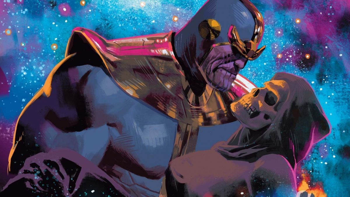 Thanos and Death embracing.