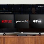 Television with Netflix, Peacock, and AppleTV icons.