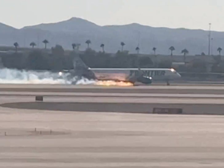 frontier airlines on fire