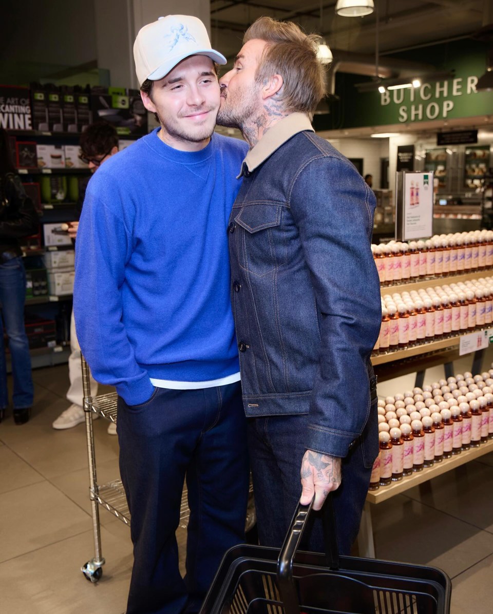 Brooklyn's dad David and brother Romeo showed up to the launch of the £14.99 hot sauce at Whole Foods