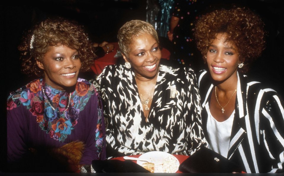 Dionne Warwick, Cissy Houston, and Whitney Houston pictured in 1989