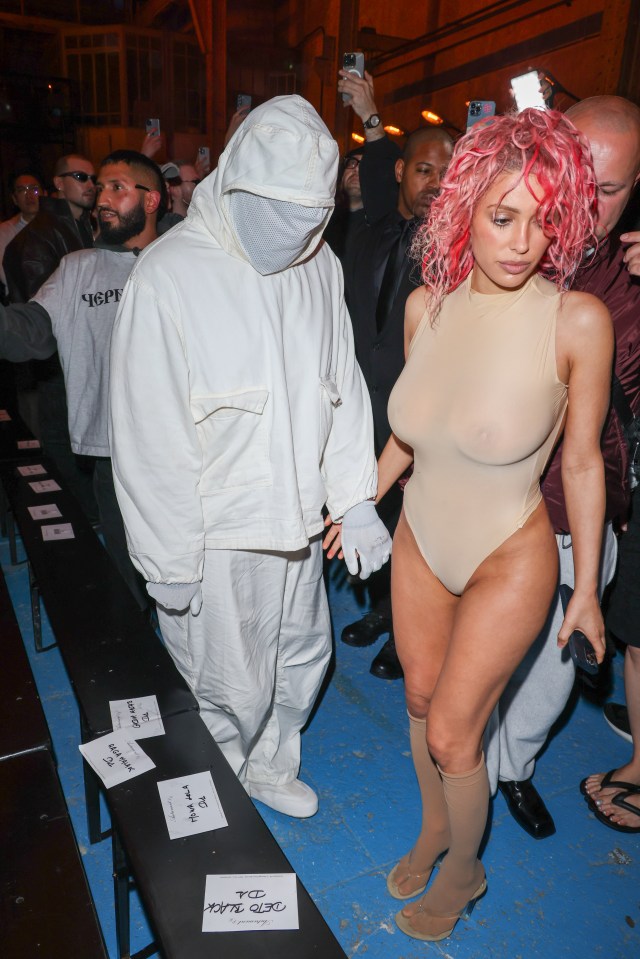 Kanye West and Bianca Censori at Paris Fashion Week in June 2024