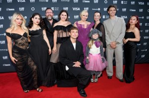 (L-R) Sophea Pennington, Stevie Jean, Shane Jacobson, Natalie Abbott, Alex Champion De Crespigny, Rebel Wilson, Scarlett Crabtree, Tara Morice, Costa D'Angelo and Amanda Kour attend the premiere of "The Deb" during TIFF 2024