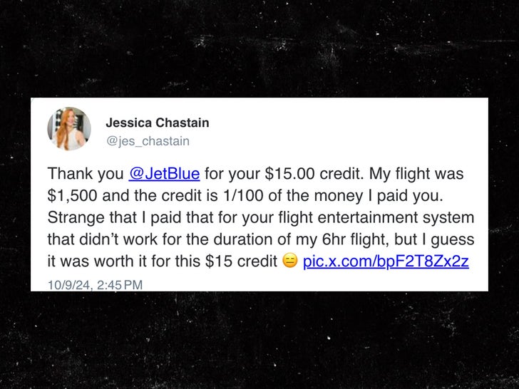 jessica chastain jet blue comment