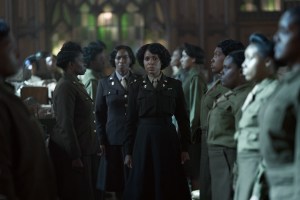 Milauna Jackson and Kerry Washington in 'The Six Triple Eight'