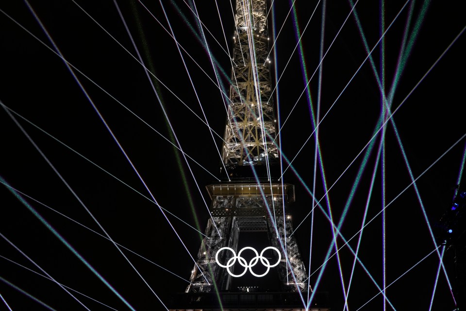 The Eiffel Tower was lit up for the performance