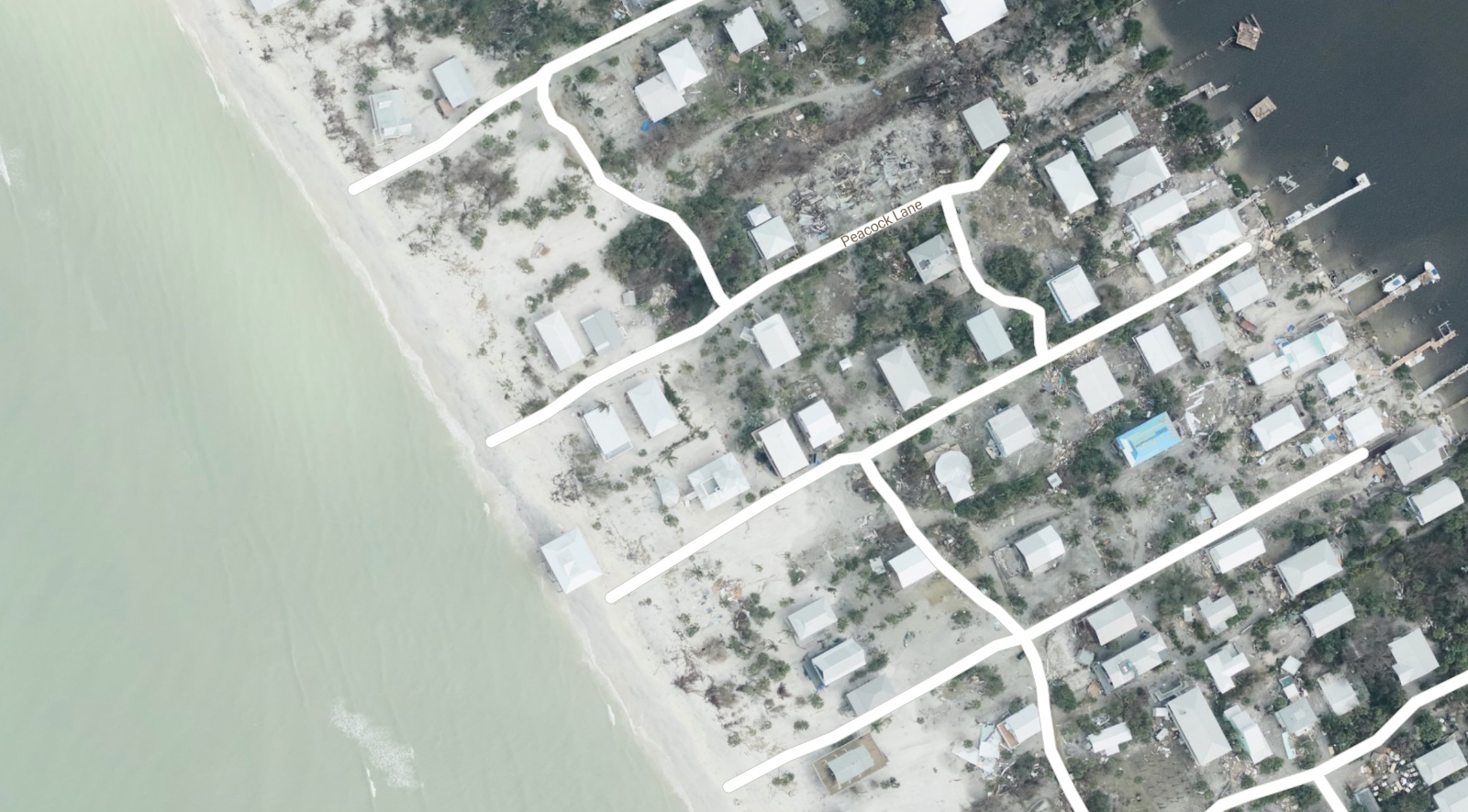 Hurricane Milton damage on Little Gasparilla Island