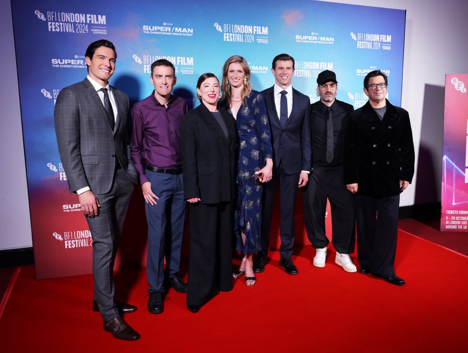 Directors unite with Reeve's children on the red carpet at the premiere in London