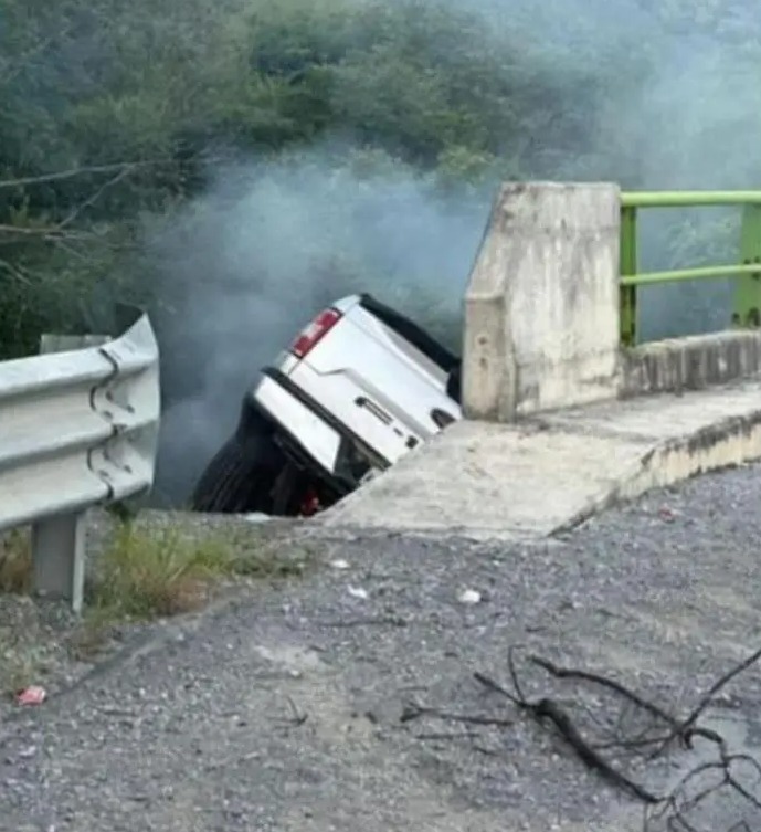 The driver lost control of the car and crashed into a ravine before bursting into flames