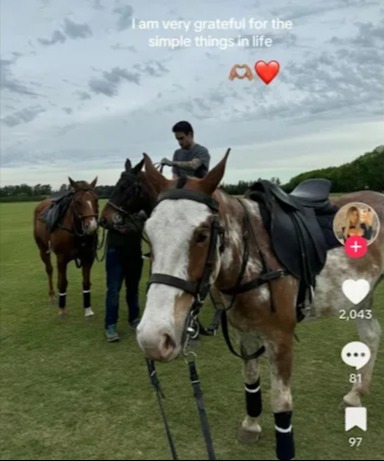 The couple had enjoyed riding horses together on their South American holiday