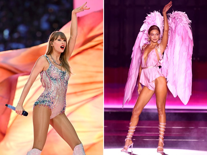 taylor swift gig hadid side by side