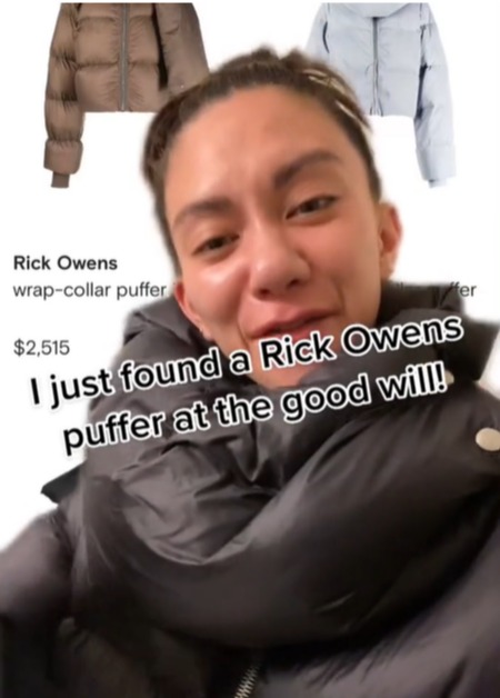 She claims it is just like the Rick Owens coat which is much more expensive