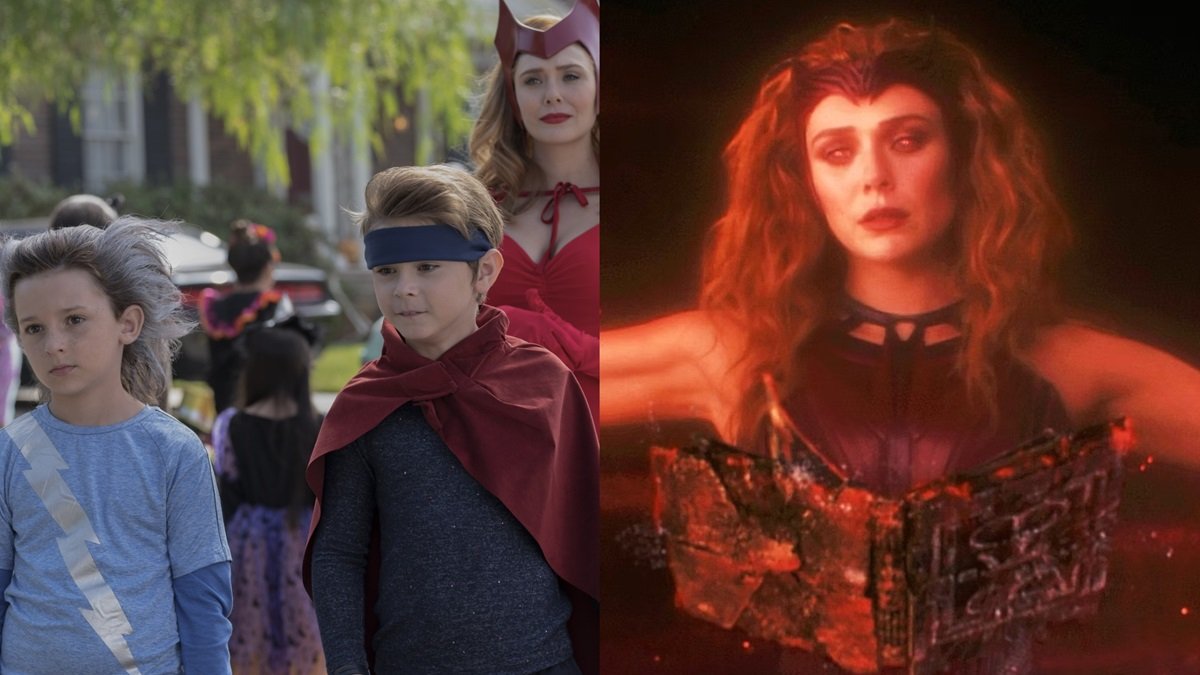 The twins Billy and Tommy in WandaVision, and Scarlet Witch in the WandaVision post credit scene. 