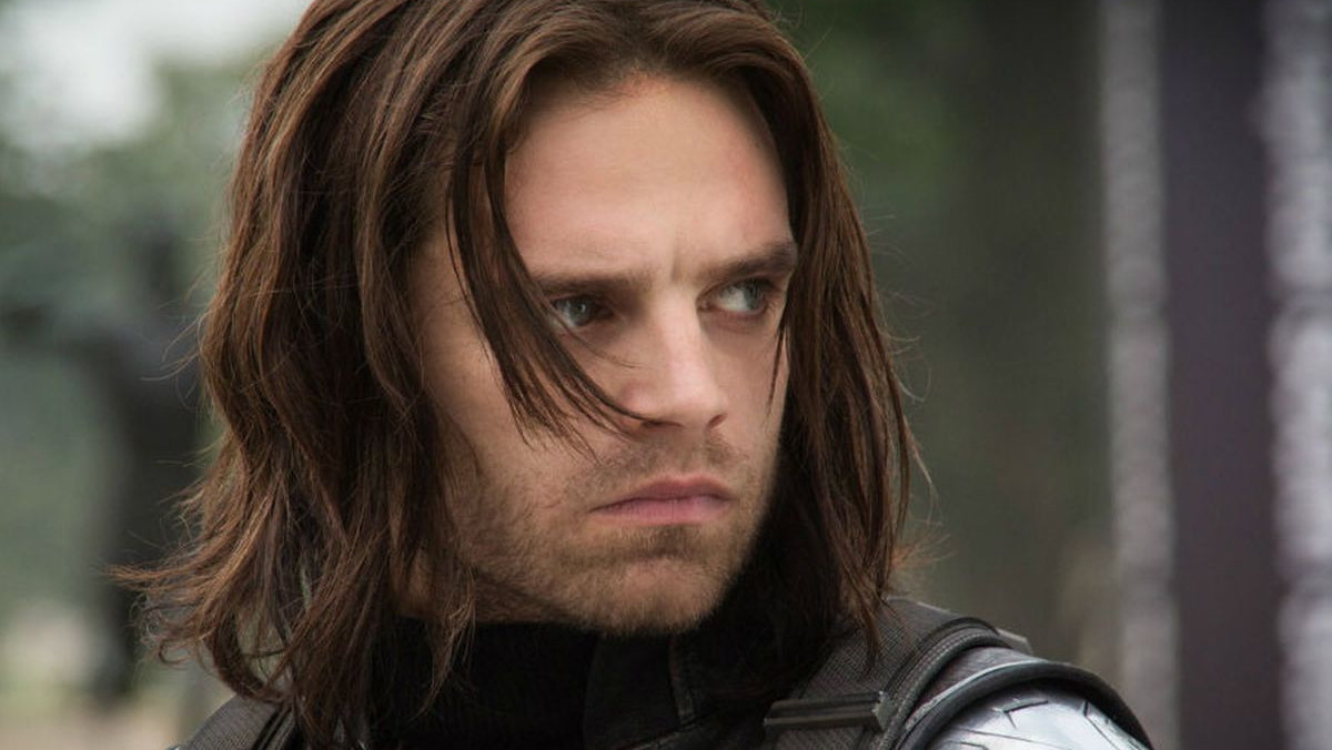 Sebastian Stan's Winter Soldier looks off camera