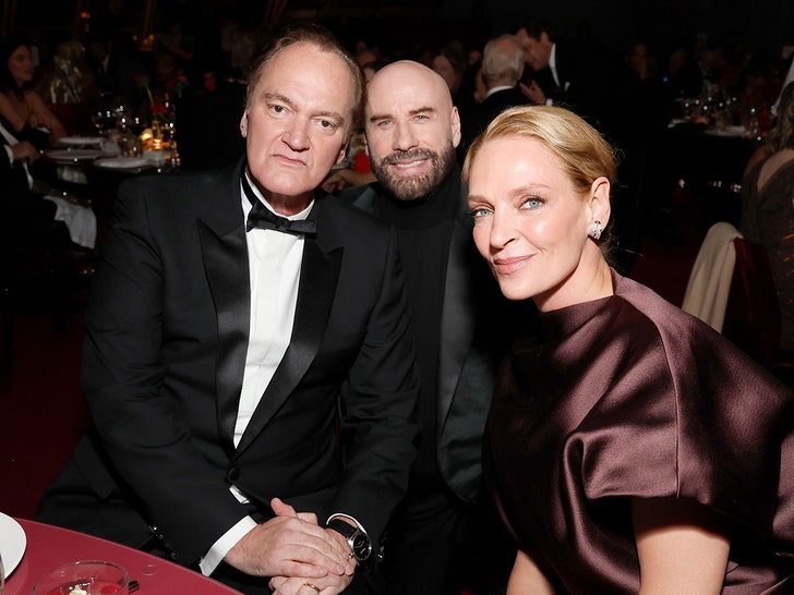 Quentin Tarantino, John Travolta, and Uma Thurman