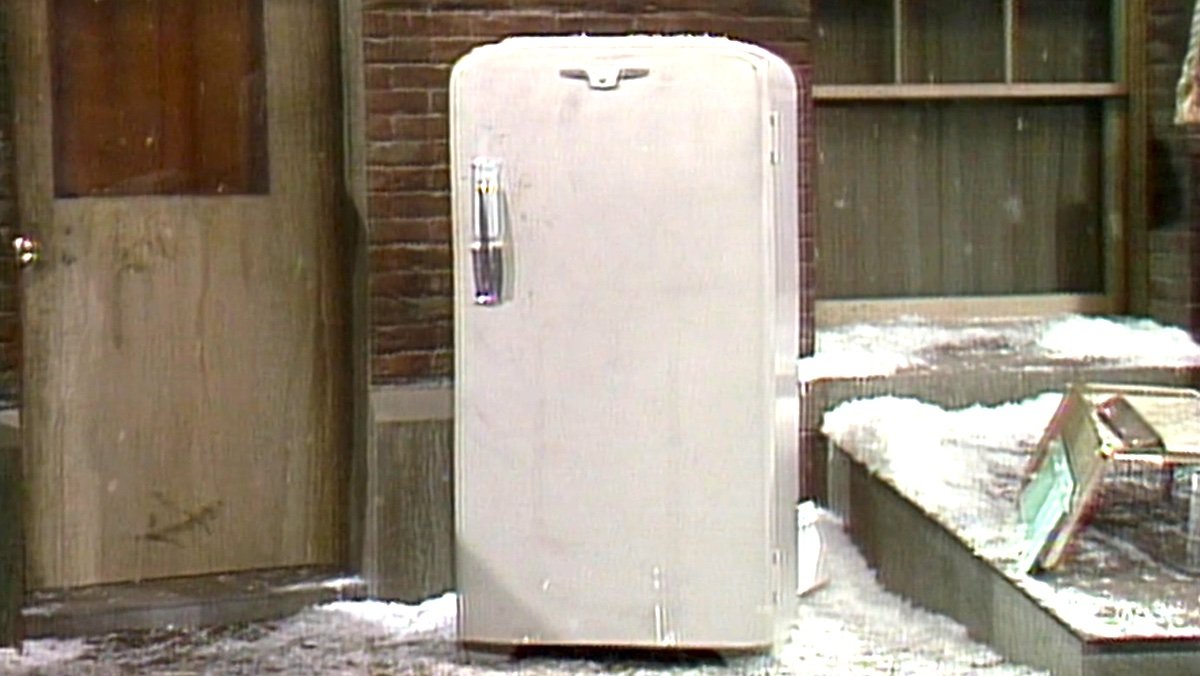 A fridge in a backyardf on Punky Brewster