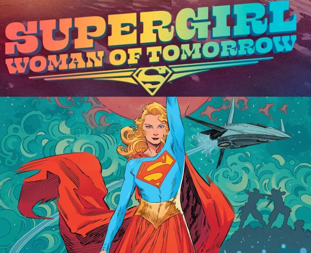 The logo and cover for Supergirl: Woman of Tomorrow by Bilquis Evely.