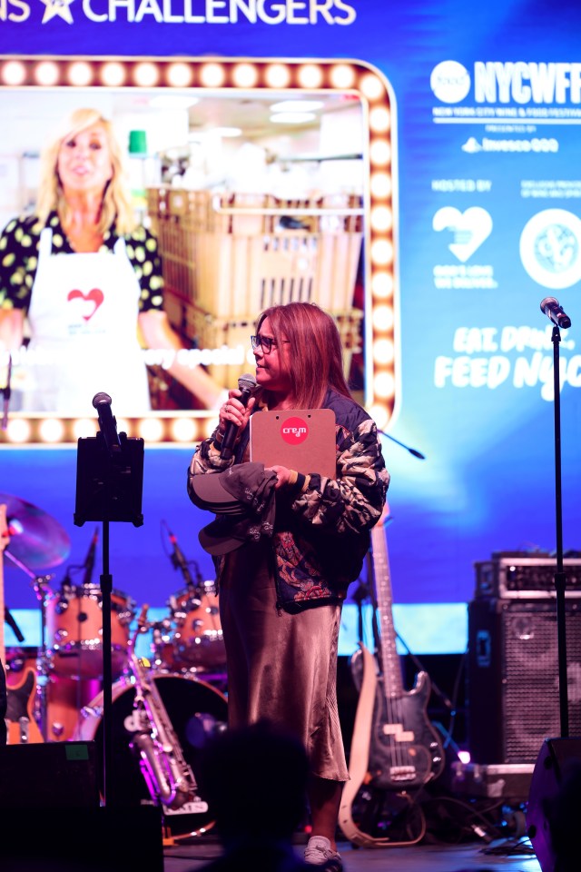 Rachael Ray at one point held the hats that were set to be given away during the event