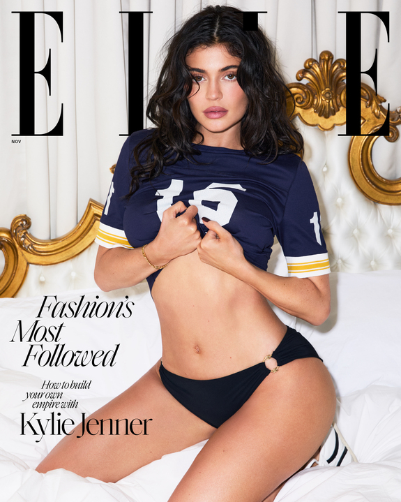 The star wore a sports jersey for the cover of Elle Magazine