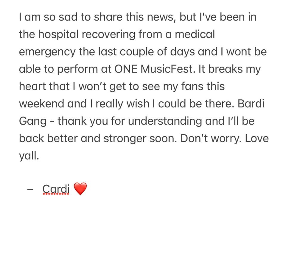 She shared this message with fans