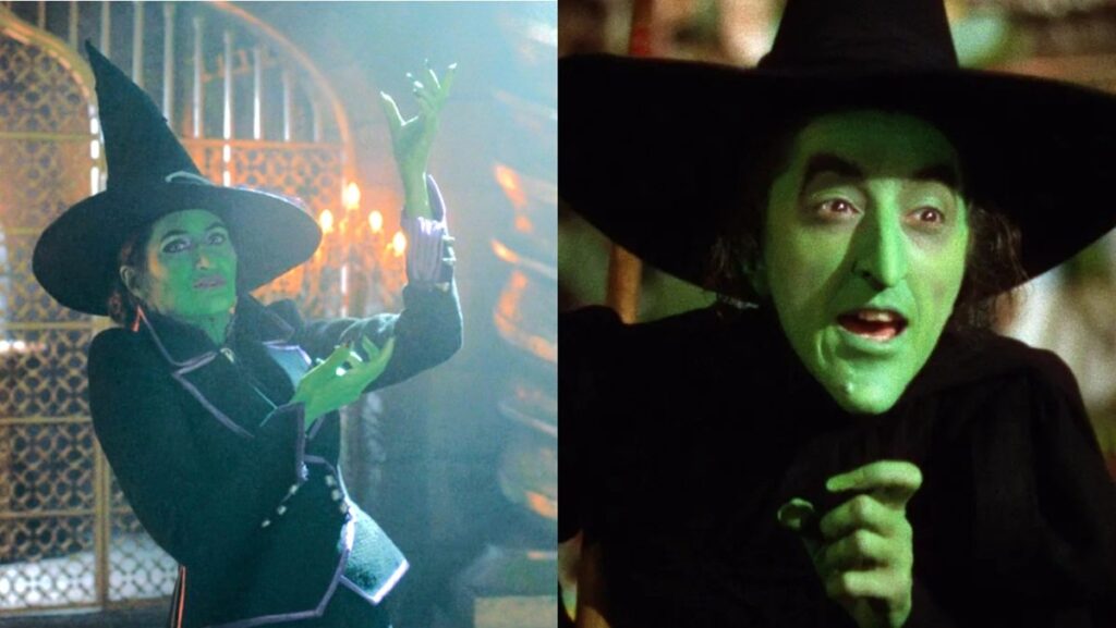 (L) Agatha Harkness as the Wicked Witch (R) the Wicked Witch of the West in the Wizard of Oz.