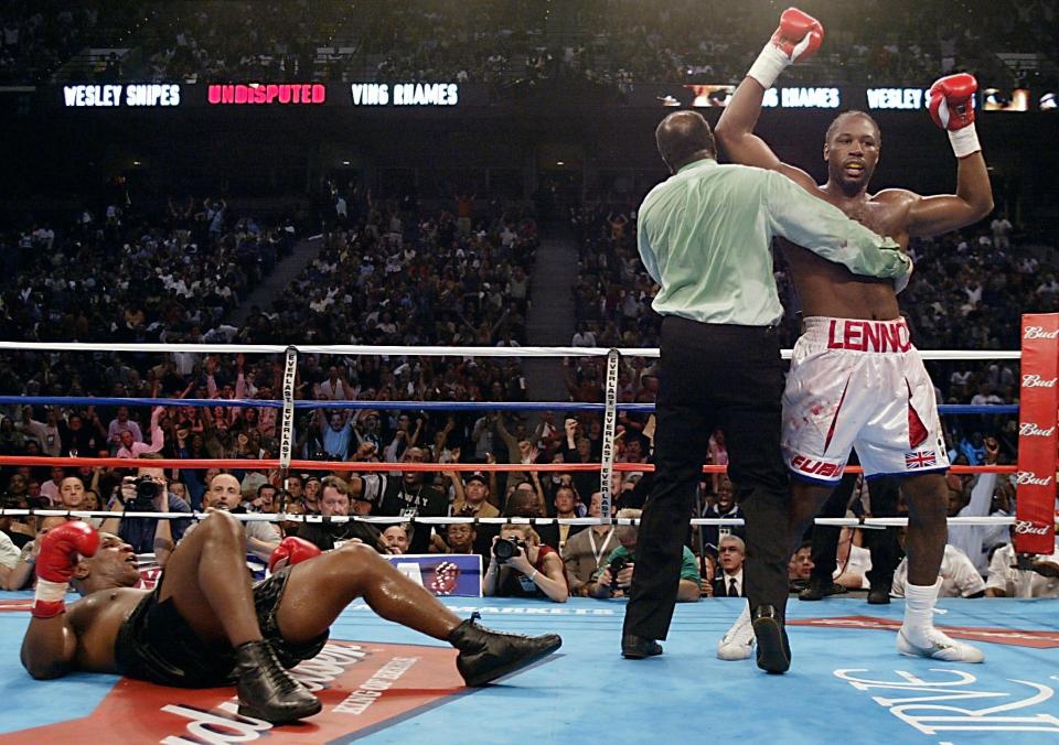 Tyson was knocked out by Lewis in 2002