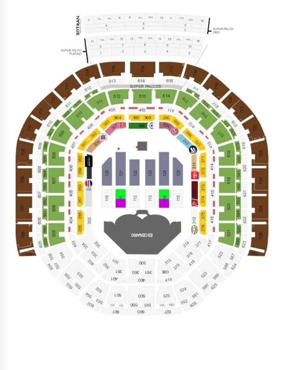 Sections of the Mexico City Arena for Miss Universe 2024
