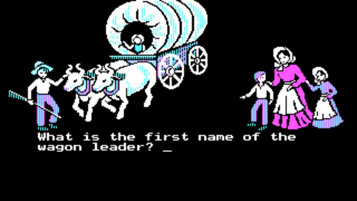 The name screen from Oregon Trail.