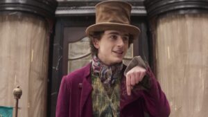 Timothee Chalamet as Willy Wonka.