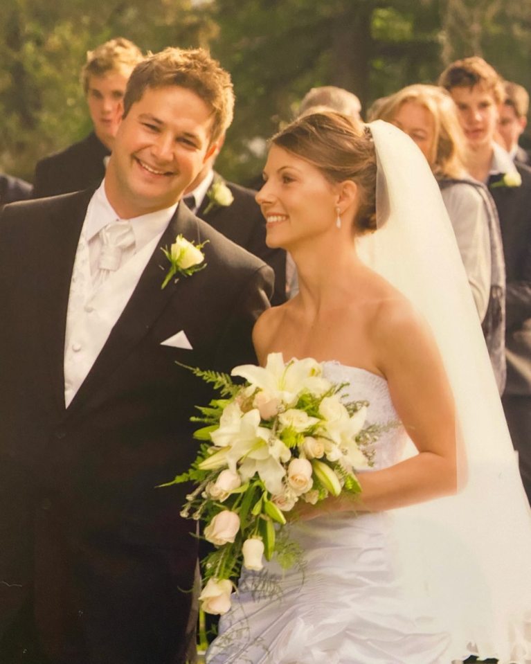 Dingo and Kirsty on their wedding day, they were married for 14 years