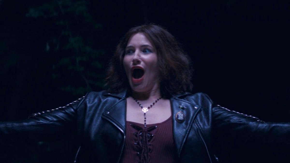 Agatha Harkness yelling while dressed as an '80s witch on Agatha All Along