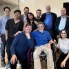 Adam Abeshouse's clients joined him at the studio adjacent to his home for a farewell concert. Joshua Bell, front, from left, Adam Abeshouse, Larisa Martinez and Kevin Puts. And, back, from left, John-Henry Crawford, Charles Yang, Peter Dugan, Lara Downes, Ranaan Meyer, Garrick Ohlsson, Jeremy Denk, Nicolas Kendall and Simone Dinnerstein.