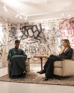 Angelina was hosting an event in New York and can be seen here interviewing acclaimed performance poet Mustafa