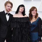 Finneas O'Connell, Billie Eilish and Maggie Baird at the 2022 Oscars.