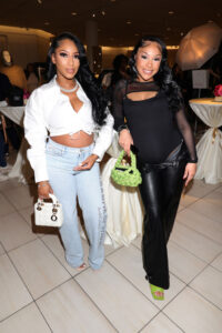 Chariah Gordon and Dacoda Jones attend Women of the NFL and Nordstrom Host Super Bowl Happy Hour in Las Vegas