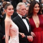 Carys Zeta Douglas, Michael Douglas, and Catherine Zeta-Jones attend the "Jeanne du Barry" Screening & opening ceremony on the red carpet at the 76th annual Cannes Film Festival at Palais des Festivals on May 16, 2023, in Cannes, France. (Photo by Vittorio Zunino Celotto/Getty Images)